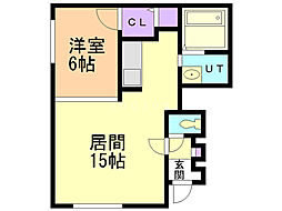 ラメゾンミナミ 1LDKの間取図画像