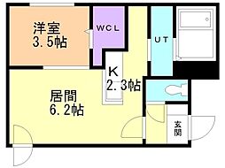 札幌市北区麻生町2丁目マンション 1LDKの間取図画像