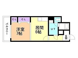 セザール麻生 1DKの間取図画像