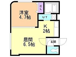 さくらハイツ 1LDKの間取図画像