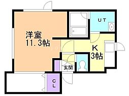 ARSN35 1Kの間取図画像