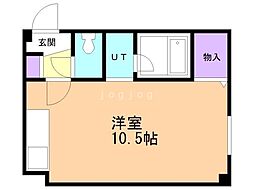 オルセ麻生 ワンルームの間取図画像