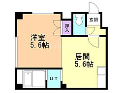 スカイパーク麻生 1DKの間取図画像