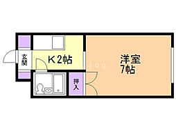 ハイデンスMM20 1DKの間取図画像
