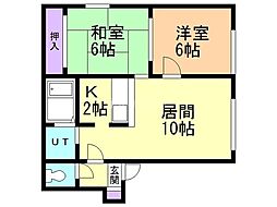 メゾン麻生 2LDKの間取図画像
