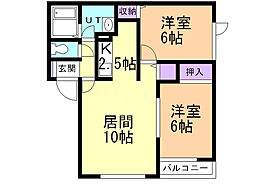 メモリアルタウンN31-C 2LDKの間取図画像