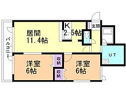 エルム21 2LDKの間取図画像