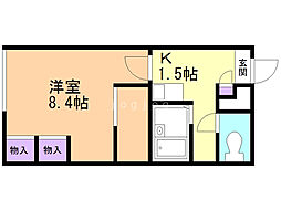レオパレスエスペランサ 1Kの間取図画像