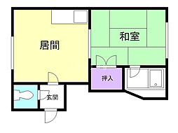 サンパレス麻生A 1DKの間取図画像