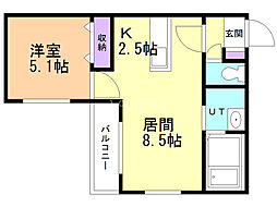 RINGTREE 1LDKの間取図画像