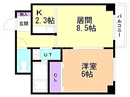 N35フジイMS 1LDKの間取図画像