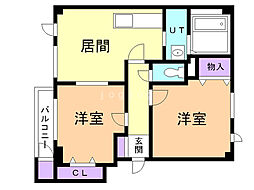 ノース季実の里3 2DKの間取図画像