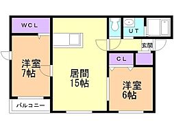 スプランドール 2LDKの間取図画像
