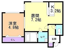 ミラージュ麻生 1LDKの間取図画像