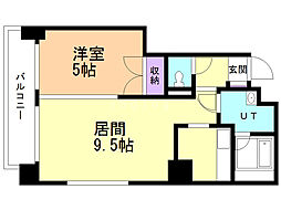 ローザス23 1LDKの間取図画像