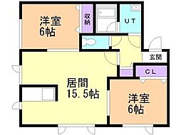 ラ・フォリア屯田 2LDKの間取図画像