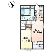 茨城県稲敷郡阿見町大字阿見（賃貸アパート1LDK・2階・42.34㎡） その2