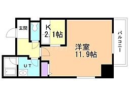 中鉱ビル 5階1Kの間取り