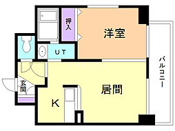 ヘルム21 8階1LDKの間取り