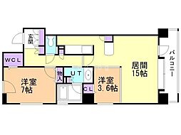 ラ・クラッセ札幌ステーションスクエア 6階2LDKの間取り