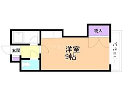 ハイツフランセ円山 5階ワンルームの間取り
