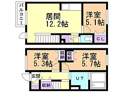 Ｈｉｇｈｂｒｉｄｇｅ宮の森 1階3LDKの間取り