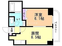 ローレル17 7階1LDKの間取り