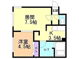 ＣＧ　ＨＯＭＥＳ　南5条 5階1LDKの間取り