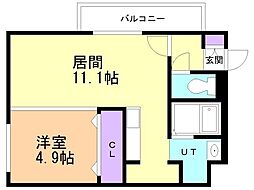 ＣＡＳＡ　ＲＡＶＩＮ（カサラビン） 4階1LDKの間取り