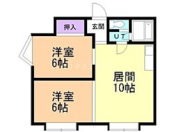 T・J.タカダ 2LDKの間取図画像