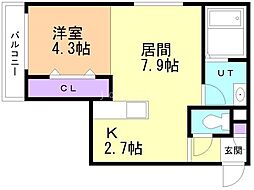 Ｌｅｉａ札幌 4階1LDKの間取り