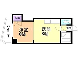 円山ハイム 1LDKの間取図画像
