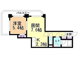 PRIMEURBAN札幌リバーフロント 1LDKの間取図画像