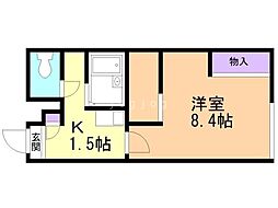 レオパレスフローラ 1Kの間取図画像