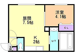 スオーノ南円山 1LDKの間取図画像
