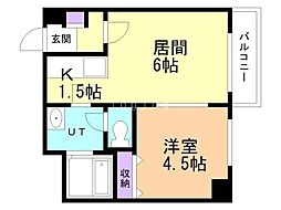 ALLUREMARUYAMA 1DKの間取図画像