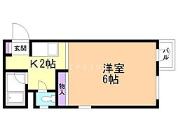 ヴァンヴェール南4条 1Kの間取図画像