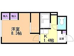 レオパレスセントラル南4条A 1Kの間取図画像