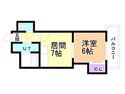 FRAGRANCE医大前 1DKの間取図画像