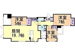ライオンズ大通公園ステーションレジデンス 3LDKの間取図画像