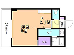 セントポーリア七番館 1Kの間取図画像