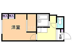 レオパレスセントラル南4条B 1Kの間取図画像