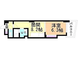 ノースマンション桑園 1DKの間取図画像