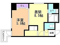 アイビーパレス52 1LDKの間取図画像
