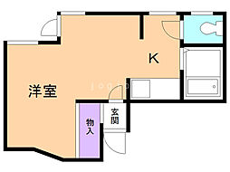 アーブ円山 1DKの間取図画像