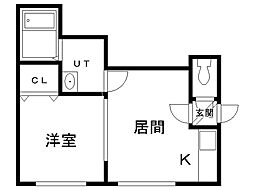 アクア2 1LDKの間取図画像
