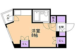 プライムパーク円山公園 ワンルームの間取図画像
