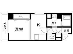 ル・ノルド 1DKの間取図画像
