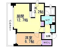 レジディア北2条EAST 1LDKの間取図画像