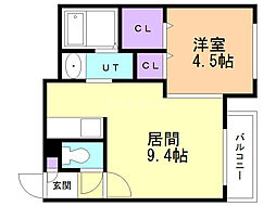 ルーク南4条 1DKの間取図画像